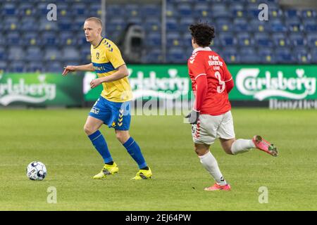 Broendby, Danemark. 21 février 2021. Hjortur Hermannsson (6) de Broendby SI on le voit dans le match 3F Superliga entre Broendby IF et Vejle Boldklub à Broendby Stadion, Broendby, Danemark. (Crédit photo : Gonzales photo/Alamy Live News Banque D'Images