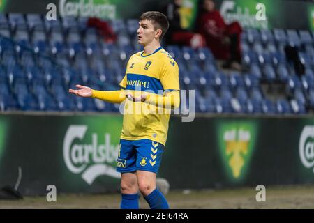 Broendby, Danemark. 21 février 2021. Mikael Uhre (11) de Broendby SI on le voit dans le match 3F Superliga entre Broendby IF et Vejle Boldklub à Broendby Stadion, Broendby, Danemark. (Crédit photo : Gonzales photo/Alamy Live News Banque D'Images