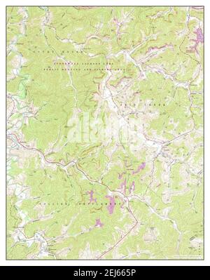 Roanoke, Virginie occidentale, carte 1966, 1:24000, États-Unis d'Amérique par Timeless Maps, données U.S. Geological Survey Banque D'Images