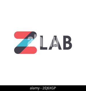 Joli de style de la lettre Z Lab logo initial conception modèle vectoriel Illustration de Vecteur
