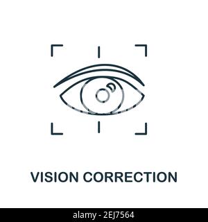 Icône de correction de la vision. Illustration simple de la collection ophtalmologique. Icône de correction de la vision créative pour la conception Web, les modèles, les infographies et Illustration de Vecteur