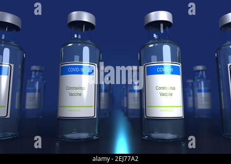 Flacon de vaccin contre le coronavirus virus Corona virus COVID-19 vaccins Covid Banque D'Images