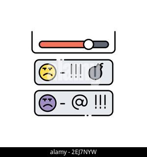 Haine dans les commentaires icône de ligne de couleur. Pictogramme pour page Web, application mobile, Promo. Élément de conception UI UX GUI. Contour modifiable. Illustration de Vecteur
