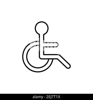 Icône homme désactivée. Panneau de stationnement pour fauteuils roulants. Vecteur isolé Illustration de Vecteur