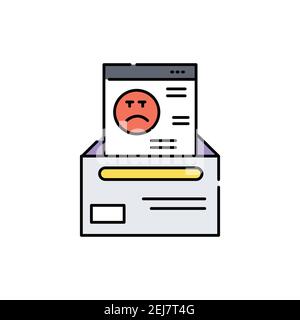 Icône ligne couleur harcèlement Internet. Pictogramme pour page Web, application mobile, Promo. Élément de conception UI UX GUI. Contour modifiable. Illustration de Vecteur