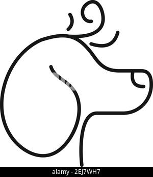 Adorable icône en forme de chien tendance, style contour Illustration de Vecteur
