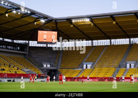 Aix-la-Chapelle, Allemagne . 21 février 2021. Coup de pied pendant les trois nations.une coupe de but entre l'Allemagne et la Belgique au stade Tivoli d'Aix-la-Chapelle, en Allemagne. Crédit: SPP Sport presse photo. /Alamy Live News Banque D'Images