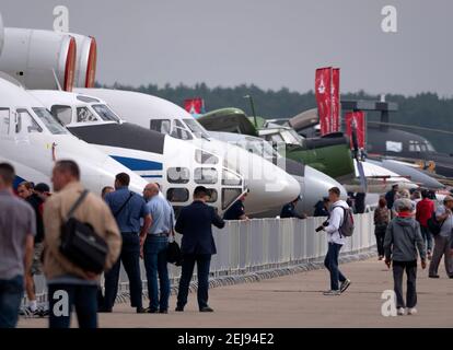 Moscou, Russie - 29 août 2020 : exposition des avions terrestres du Forum militaire et technique international Army-2020. Banque D'Images