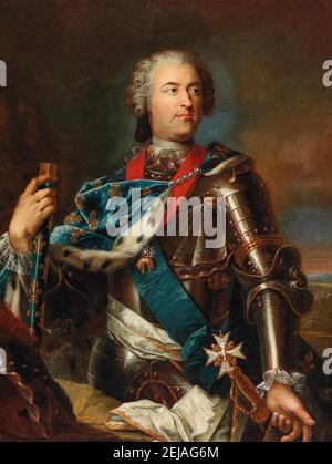 Portrait du roi Louis XV de France (1710-1774). Musée : COLLECTION PRIVÉE. Auteur: Jean-Gaspard Heilmann. Banque D'Images