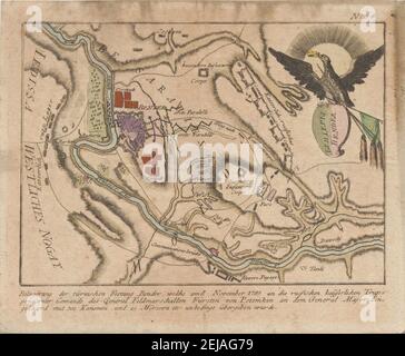 Plan du siège de la forteresse turque de Bender par l'armée russe en novembre 1789. Musée : COLLECTION PRIVÉE. Auteur: ANONYME. Banque D'Images