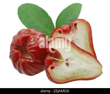 Fruit de pomme de rose (pomme d'eau) isolé sur fond blanc Banque D'Images