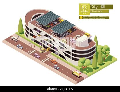 Parking vectoriel isométrique Illustration de Vecteur