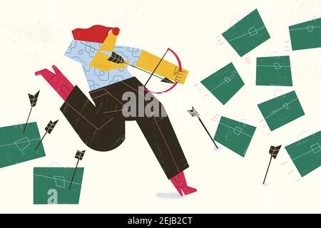 Concept de recherche d'emploi. La jeune femme adulte cherche désespérément des opportunités d'emploi. Concept de développement de carrière. Banque D'Images