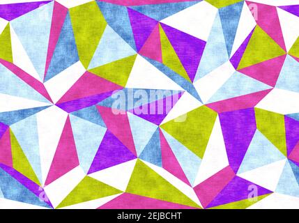 Motif polygonal géométrique vintage. Motif rétro avec polygones colorés. Banque D'Images