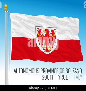 Province autonome de Bolzano - Tyrol du Sud, drapeau de la province, République italienne, illustration vectorielle Illustration de Vecteur