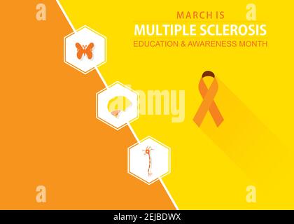 illustration vectorielle de la conception du mois de l'éducation et de la sensibilisation à la sclérose en plaques Illustration de Vecteur