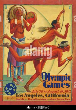 Les Jeux olympiques d'été de 1932 à Los Angeles. Musée : COLLECTION PRIVÉE. Auteur: Hernando G. Villa. Banque D'Images