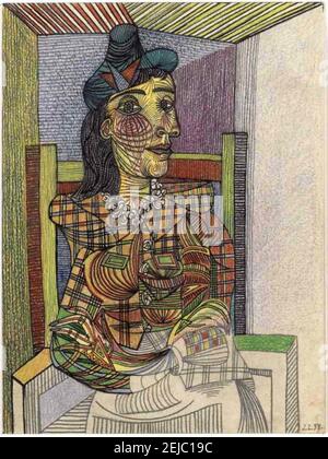 Dora Maar assise. Musée Picasso, Paris. Banque D'Images