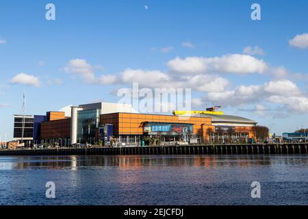 SSE Arena Belfast, qui sera utilisé comme centre de vaccination de la population adulte d'Irlande du Nord pendant son confinement national pour freiner la propagation du coronavirus qui a été prolongé jusqu'au 1er avril. Date de la photo: Lundi 22 février 2021. Banque D'Images