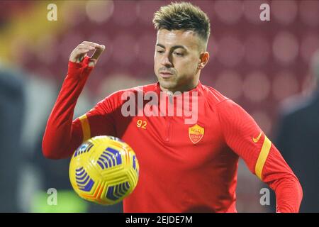 Stephan El Shaarawy, attaquant italien de Roma, lors de la série UN match de football entre Benevento et AS Roma au stade Ciro Vigorito, à Benevento, en Italie, le 21 février 2021 Banque D'Images