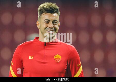 Stephan El Shaarawy, attaquant italien de Roma, lors de la série UN match de football entre Benevento et AS Roma au stade Ciro Vigorito, à Benevento, en Italie, le 21 février 2021 Banque D'Images