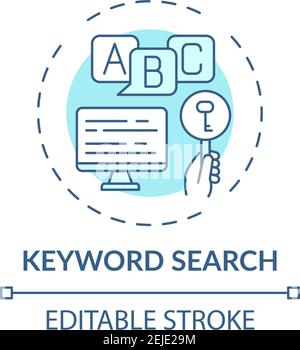 Icône de concept de recherche par mot-clé Illustration de Vecteur