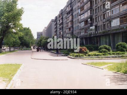 Photo d'époque de la ville de Gomel, Biélorussie années 1990. Banque D'Images