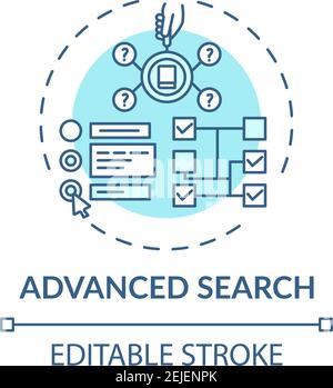 Icône de concept de recherche avancée Illustration de Vecteur