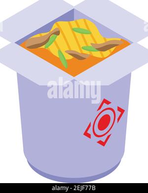 Icône de wok Box asiatique. Isométrique de l'icône de vecteur de wok box asiatique pour la conception de sites Web isolée sur fond blanc Illustration de Vecteur