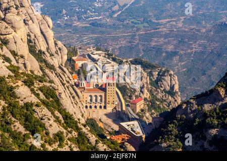 Montserrat est une montagne emblématique de Catalogne dans laquelle beaucoup les types de sports sont effectués et il est aussi connu pour les thèmes religieux Banque D'Images