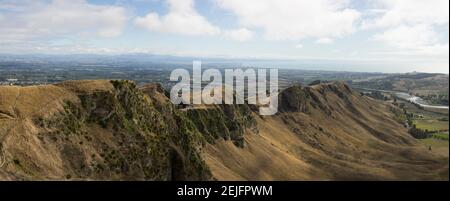 Vue panoramique sur le paysage depuis te Mata Peak, Hastings District, Hawke's Bay Region, North Island, Nouvelle-Zélande Banque D'Images