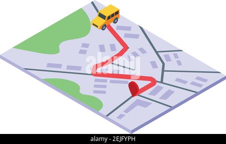 Icône de carte d'itinéraire. Isométrique de l'icône de vecteur de carte d'itinéraire pour la conception de sites Web isolée sur fond blanc Illustration de Vecteur