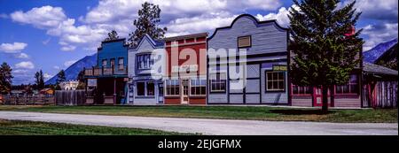 Magasins de la rue principale à fort Steele, East Kootenay, Colombie-Britannique, Canada Banque D'Images