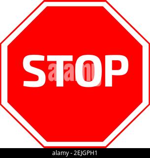 Illustration de l'icône d'arrêt de route Vector Red Illustration de Vecteur