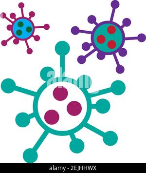 Bactéries coronavirus Cell Icon, 2019-nCoV, Covid-2019, Covid-19 bactéries coronavirus nouvelles. Concepts de non infection et d'arrêt du coronavirus. Coro dangereux Illustration de Vecteur