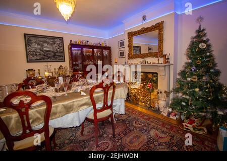 Un cadre traditionnel pour le dîner de Noël Banque D'Images