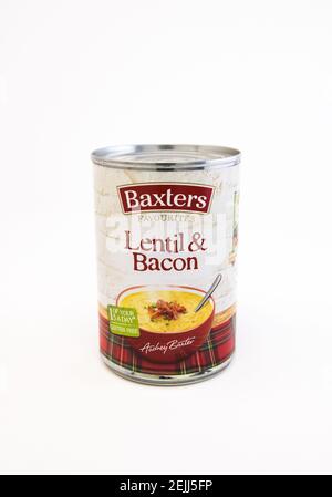 Soupe de Lentil et de bacon Baxters. Banque D'Images