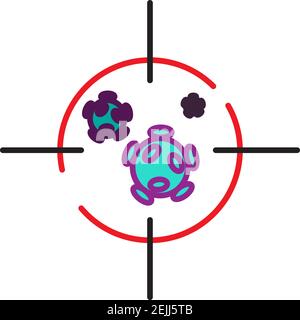 Bactéries coronavirus Cell Icon, 2019-nCoV, Covid-2019, Covid-19 bactéries coronavirus nouvelles. Concepts de non infection et d'arrêt du coronavirus. Coro dangereux Illustration de Vecteur