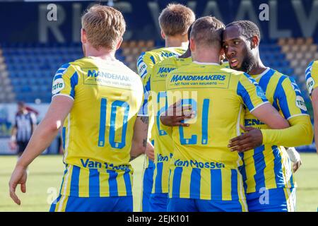 WAALWIJK, PAYS-BAS - FÉVRIER 21 : lors du match Eredivisie entre RKC Waalwijk et Heracles Almelo au stade des Mandemakers, le 21 février 2021 Banque D'Images