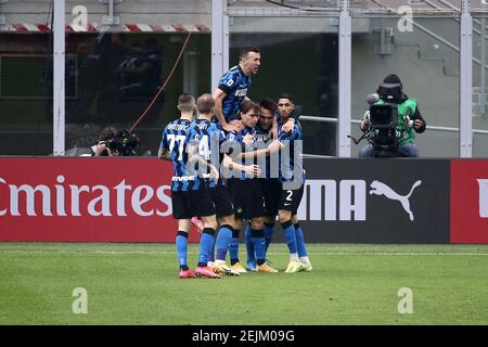 derby Milan vs Inter championnat 2020 21 dans la photo: INTER EXULT Banque D'Images