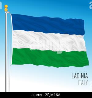 Drapeau du territoire de Ladinia, nord de l'Italie, République italienne, illustration vectorielle Illustration de Vecteur