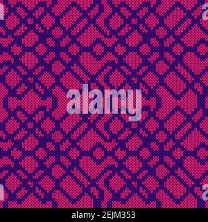 Motif vectoriel tricoté sans couture aux couleurs violet et rose comme texture de tissu Illustration de Vecteur