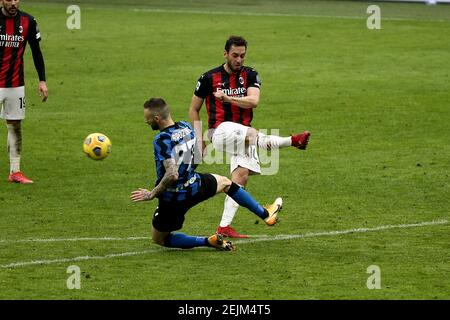 2/21/2021 - derby Milan vs Inter championnat 2020 21 sur la photo: CALHANOGLU (photo par IPA/Sipa USA) crédit: SIPA USA/Alay Live News Banque D'Images