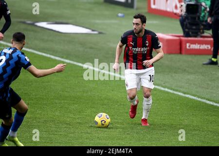 2/21/2021 - derby Milan vs Inter championnat 2020 21 sur la photo: CALHANOGLU (photo par IPA/Sipa USA) crédit: SIPA USA/Alay Live News Banque D'Images