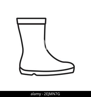 Bottes en caoutchouc, simple icône de jardinage dans le style de ligne tendance isolé sur fond blanc pour les applications Web et le concept mobile. Illustration vectorielle EPS10 Illustration de Vecteur