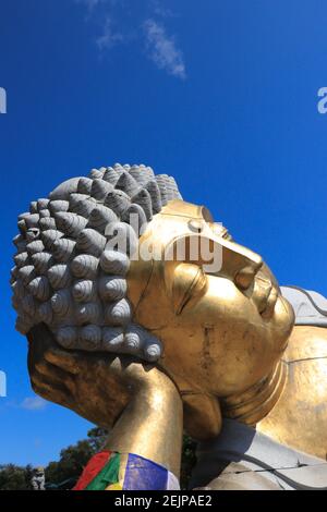 Magnifique Bouddha d'or dans le jardin en thaïlande Banque D'Images