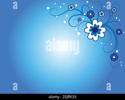 fond de cadre de bordure de fleurs bleues vectorielles Illustration de Vecteur