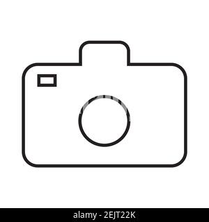 icône de caméra sur fond blanc vectoriel. Banque D'Images