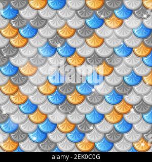 Illustration d'arrière-plan de motif sans couture à échelle de poisson Illustration de Vecteur