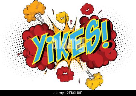 Illustration d'arrière-plan de Word Yikes sur une explosion de nuage comique Illustration de Vecteur